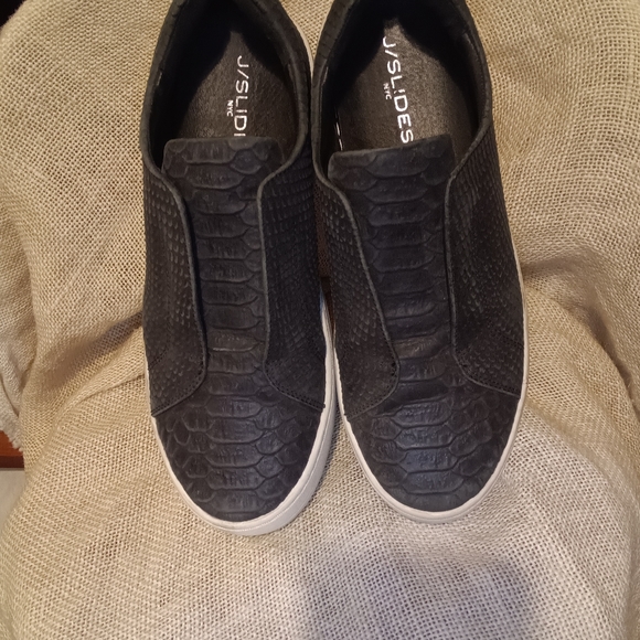 Black Real Leather J Slides - Picture 5 of 6